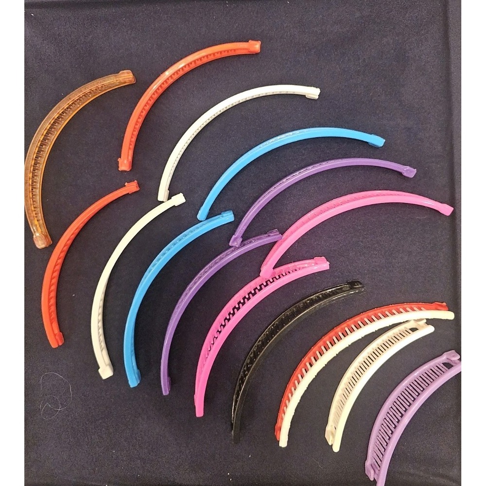 Vintage 1980's Banana Hair Clips Ponytail Clincher Combs Retro Lot Of 15 - Picture 2 of 5